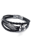 Jewelry men's and ladies' bracelet, angelic feathered bracelet, leather, ge