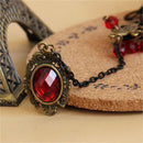 New Elegant Gothic Style Lace Red Rose Bracelet with Adjustable Finger Ring ZeTE