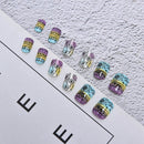 24Pcs Acrylic false french nail full finger nail tips art cover manicu%!