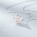 Two-tone Wings of the Angel Heart Knot Necklace Pendant For W Girls I0B7 El Y9A1