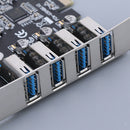 PCI-E to USB 3.0 4-Port PCI Express Card , Mini PCI-E USB 3.0 Hub Controller