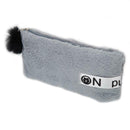 Cute Soft Plush Pencil Bag Stationery Cosmetic Pouch Student Supply (Grey) A