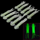 10Pcs Soft Silicone Simulation Squid Fishing Lures Baits Tackles Glow i YCI