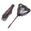 Foldable Trilateral Fishing Landing Net Brail Telescopic Handle 80cm
