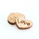 100pcs Rustic Wedding guest book Wooden Heart Shapes Embellishments