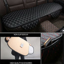 Universal Black PU Leather Car Back Seat Cover Rear Sit Durable Mat White Seam