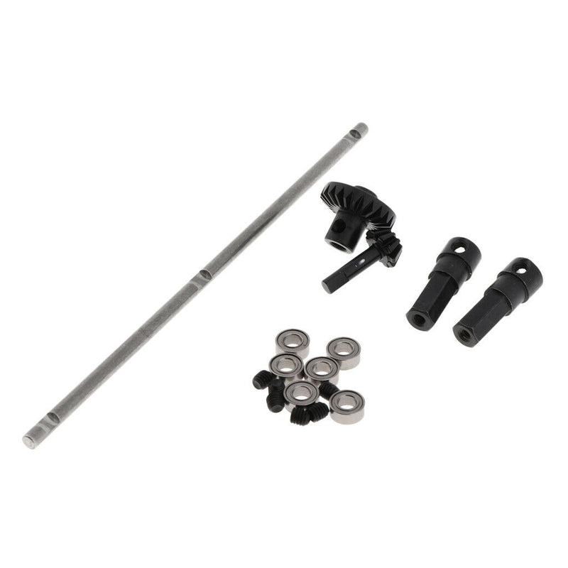 Black Metal Gear Bridge Rear Roller Axle for WPL 1/16 Military Truck Cars