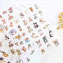 6 Sheets PVC Flowers Stickers Cartoon Cat DIY Stickers Decor Stationery Sti U0H3