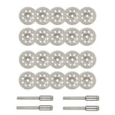 2X(20Pcs 22Mm Diamond Cutting Wheel Off Discs With 4 Pcs 3Mm Mandrel For Ro
