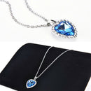 Ocean Heart Pendant Necklace Women Crystal Rhinestone Jewelry Accessories Gift3C