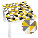 Yellow Contrast Triple-cornered Pattern Contrast Color Easy To Clean Table  C1W3