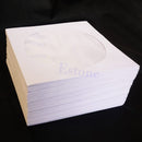 100 PCS CD DVD Disc Paper Sleeves Envelopes Storage Clear Window Case Flap