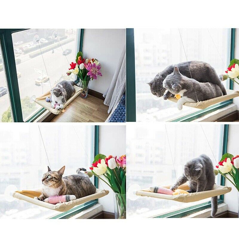 Cat Hammock, Cat Window Perch Sunny Seat with Suction Cups Cat Bed Saving S