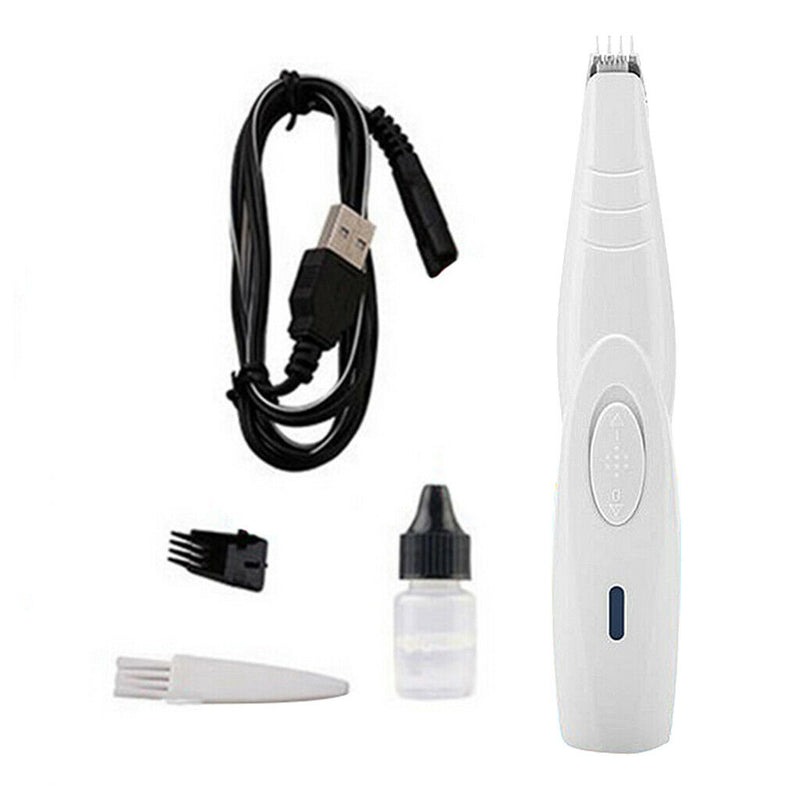 Dog Hair Trimmer Shaver Clippers Cordless Pet Grooming Tool Low Noise White
