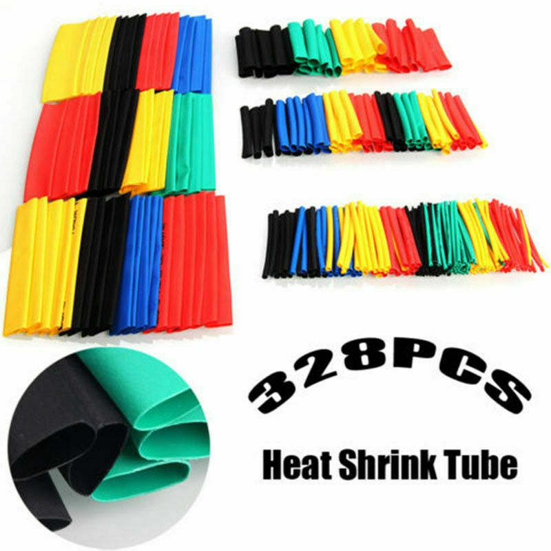 328Pcs Assorted 2:1 Heat Shrink Tubing Tube Cable Sleeving Wrap Wire Kit 8-Size