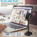 Plug and Play USB Microphone Studio Condenser Recording Podcast Desktop PC Mic