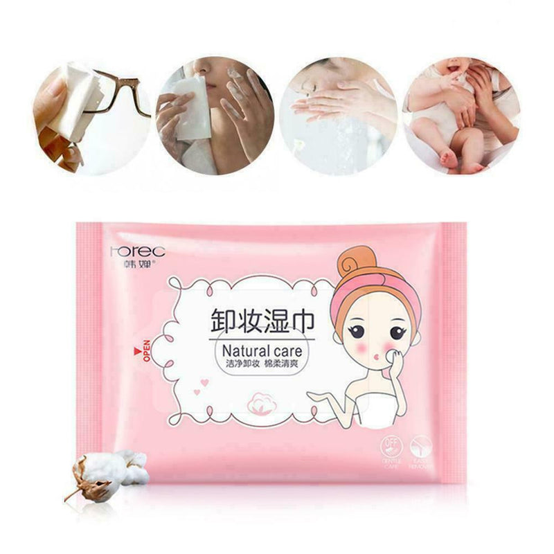 25pcs/bag Sensitive Facial Skin Cleansing Cloths Remove Skin Makeup Dirt A0W4