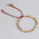 Handmade Tibetan Buddhist Braided Cotton Copper Beads Red Lucky Rope Bracelet