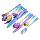 16 Pcs Tableware Set Colorful Romantic Dinner Set Rainbow Flatware Set B3P5