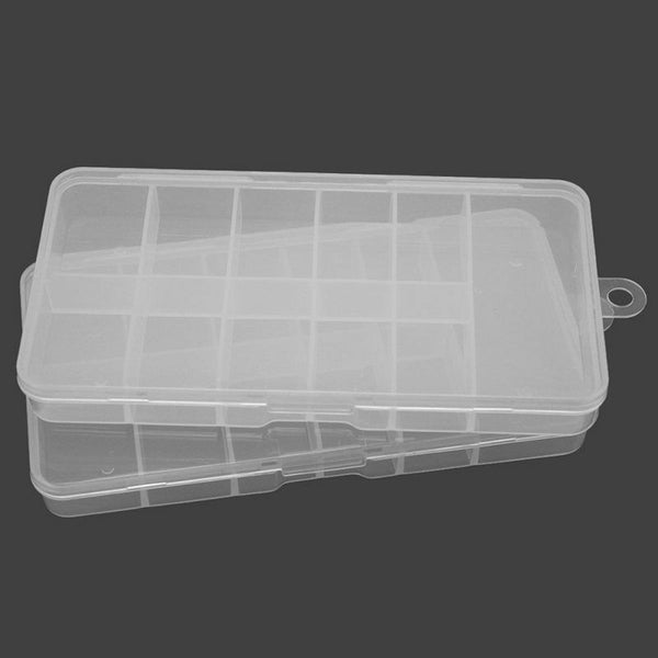 2 Empty Acrylic Storage Box Case for Nail Art Tips Rhinestones Gems Container