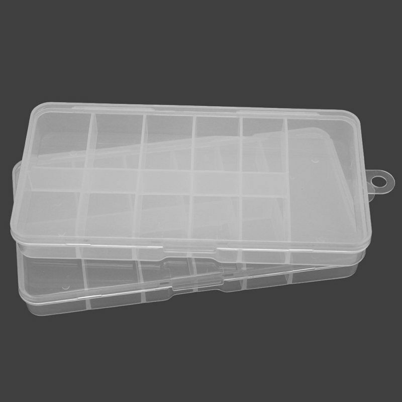 2 Empty Acrylic Storage Box Case for Nail Art Tips Rhinestones Gems Container