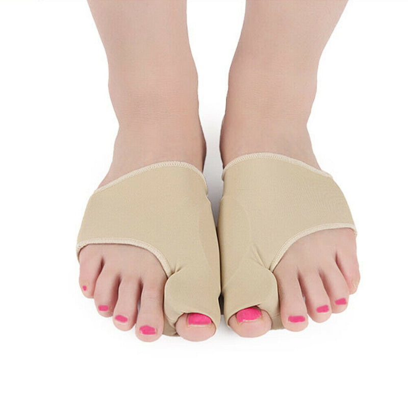 2pcs Bunion Protector Toe Straightener Hallux Valgus Corrector (L)(Beige)