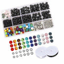 Set of 500 Pcs 4-8mm Black Natural Lava Stone 7 Colors Chakra Beads Loose B