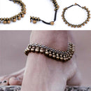 Folk Style Retro Hand Woven Anklet Bell Charm Ankle Bracelets Anklet Foot Cha JR