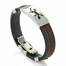 Stainless Steel Lizard Black Red Silicone Bangle Cuff Bracelet Wristband Me M9G4