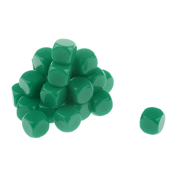50 Pieces Opaque Blank Dice D6 for D&D RPG MTG Party Games Orange + Green
