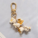 2 Pcs Lovely Popcorn Keychain Keyring for Women Girl Jewelry Simulated Snac H2D9