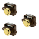 3 Sets Push Button Drawer Catch Lock Knob Latch for Cabinet/ RV/ Boat Cupboard,