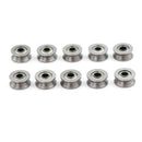 10pcs HCS Deep V Groove Sealed Guide Line Track Pulley Ball Bearing 3*12*4mm FU