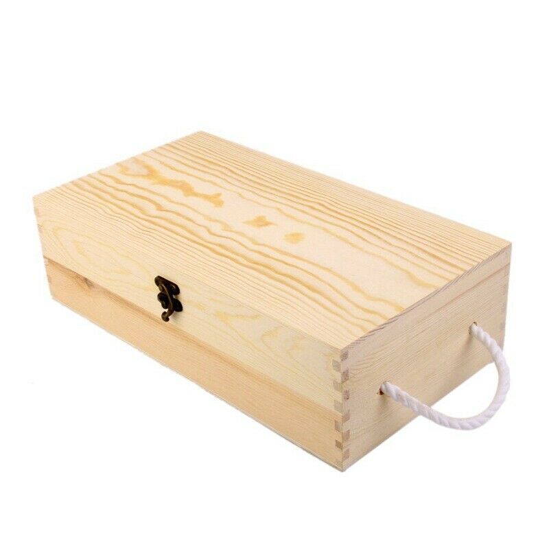 Double Carrier Wooden Box for Wine Bottle Gift Decoration W5O3
