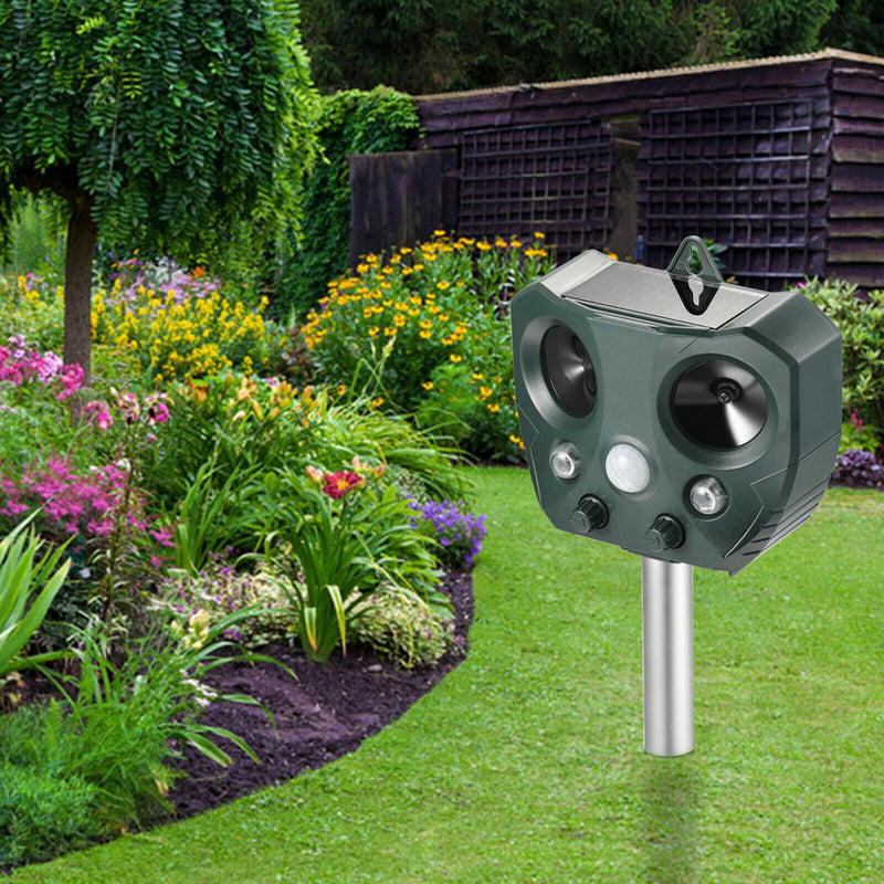 Solar Powered Animal Repeller Garden Squirrel Cat Dog Scarer Deterrent