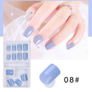 Pure color French False Nails Art Acrylic Full Cover Tips Manicure Glue %!