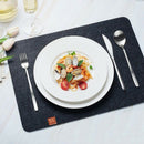 Felt Placemat 6 Piece Set Black-Table Mat Can Be Wiped 45X32 Cm-Washable Pl F9Q6
