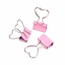 New Romantic Pink Color Metal Clips Notes Letter Heart Shape Clip School Of A9X4