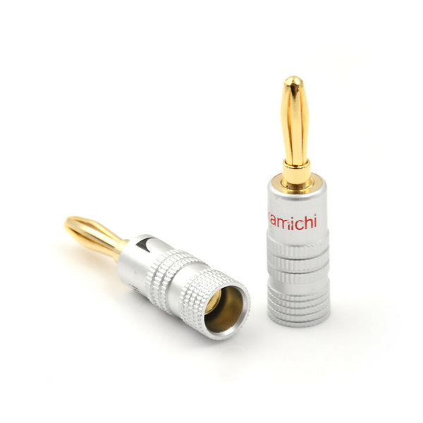 12Pcs Golden Nakamichi Speaker Banana Plug Connector Adapter Connectors OhB Gw