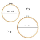 10 Piece 3 Inch And 4 Inch Embroidery Hoops Bamboo Circle Cross Stitch Hoop J6B7