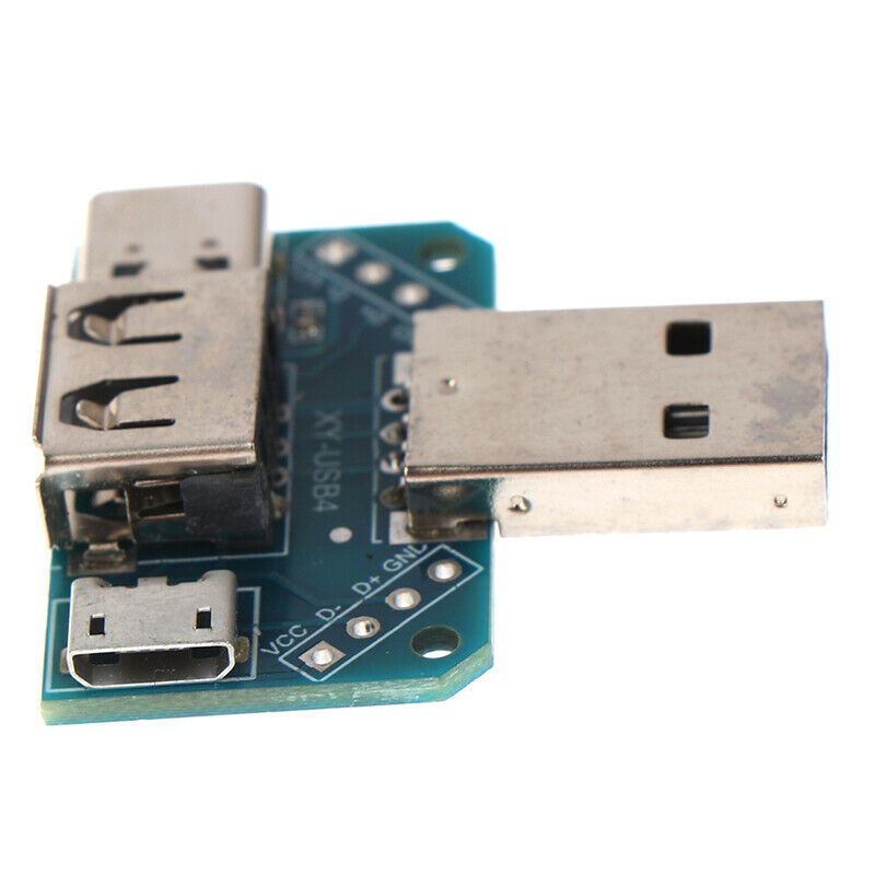 USB Adapter Board Male to Female Type-c Micro USB to 2.54mm 4P Converter Adap Gw