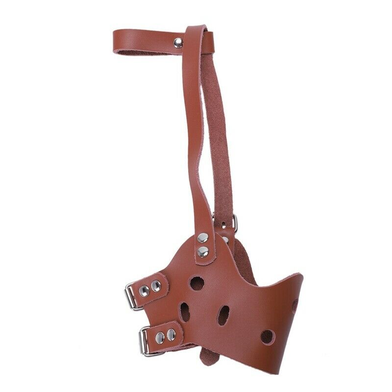 Leather muzzle dog muzzle adjustable muzzle dog muzzle basket bite anti-mou