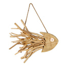 Mediterranean Nautical Wall Decor HANGING FISHING BEACH WOOD FISH ORNAMENT