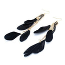 Earrings hook alloy necklace pendant black jewelry woman Q8Q3