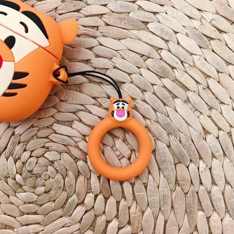 Cute Tiger Protective Cover Shockproof with Lanyard for Airpods 1/2 Charging Box
