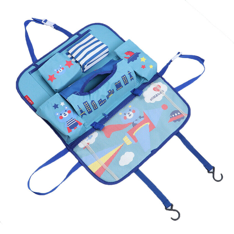 Cartoon Car Seat Back Multi-Pocket Storage Bag Organizer Bear-shape