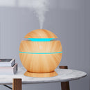 130ml USB Electric Air Humidifier Wood Grain 7 Color LED Lights Diffuser