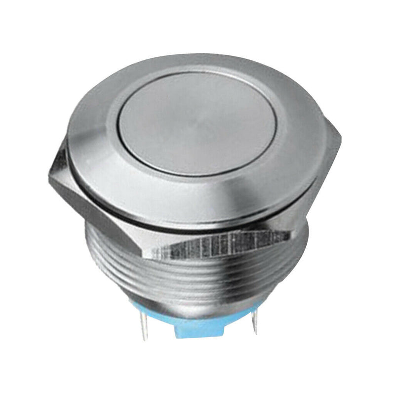 5A/250VAC Stainless Steel Resetable Metal Push Tton Switch Flat Head 1NO