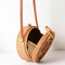 Woven Rattan Bag Round Straw Shoulder Bag Small Beach Handbags Women Summer B2R7