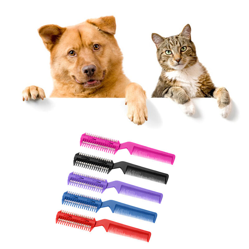 Pro  Small Pet Dog Cat Hair Trimmer 2 Razors Comb Cutting Tool Random Color.